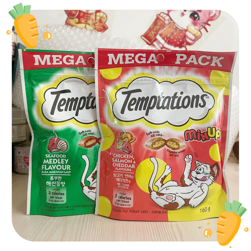 Imported Whiskas Temptations Sandwich Cat Treats, Dental Cat Biscuits, Cat Snacks 160g
