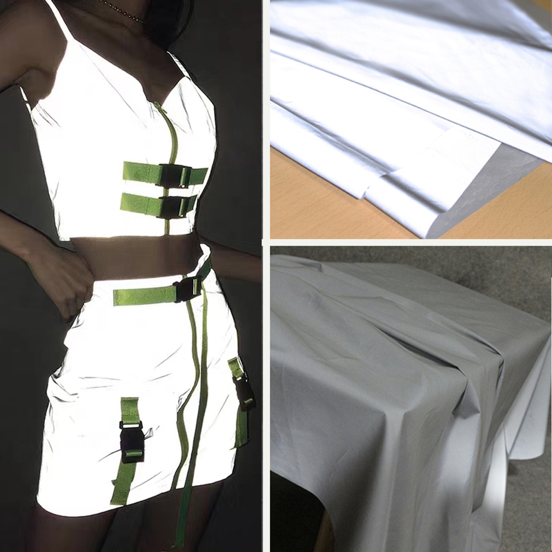 Reflective Luminous/Grey Silver Safety Warning Special Creative Reflective Fabric Fashion Designer Trench Coat Suit Fabric