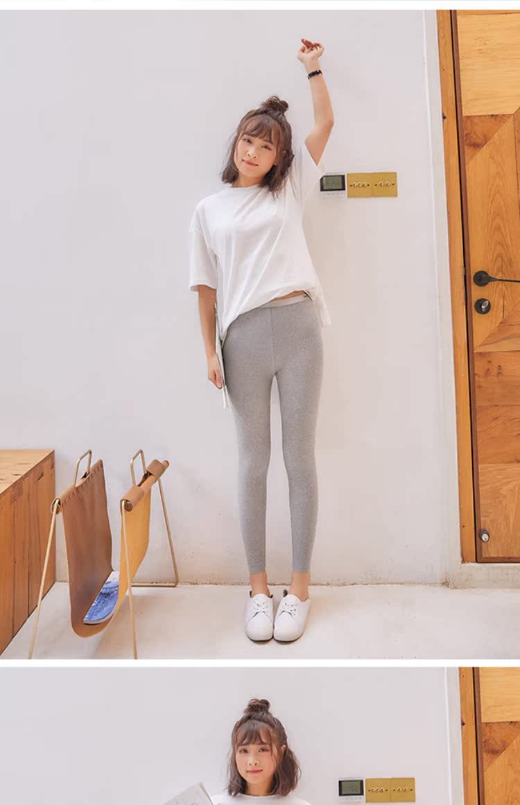 Mùa xuân và mùa thu 2019 phiên bản mới của Hàn Quốc của quần legging cotton mảnh, phụ nữ mặc thanh mỏng dọc 9 điểm quần co giãn chân - Khởi động cắt quần áo thời trang nữ