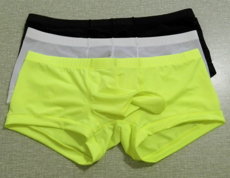 Elephant nose tight men's underwear ice silk naked sleeping adult temptation student trend slippery thin section solid color mid-waist