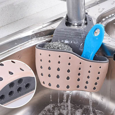 Sink hanging basket, faucet, sponge storage rack, draining basket, vegetable and dish washing sink hanging bag, non-perforated storage hanging basket