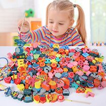 Infants and young children beaded building blocks beads stringing toys fruits animals figures transportation baby puzzles manual brain