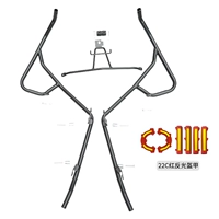 Передний бампер из черной углеродистой стали + красный клей [двухслойная краска]