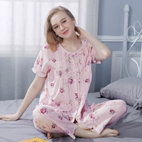 Isfin hè mới đồ ngủ nữ cotton ngắn tay thoải mái và thoáng khí dịch vụ tại nhà hai mảnh 38871 - Bộ Pajama đồ bộ mặc nhà cao cấp hàn quốc