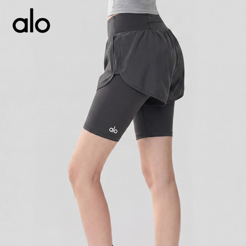 Aio High-Waisted Anti-Exposure Yoga Shorts, Summer Quick-Drying Breathable Pilates Slimming Running Sports Shorts for Women