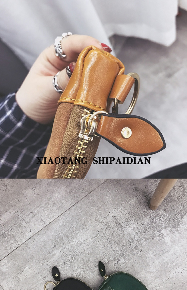 2018 mới retro đơn giản ví ngắn nữ châu Âu và Mỹ khóa kéo nhỏ người giữ vé thẻ ví ví tiền xu túi gói leonardo ví