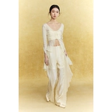 Murmurmi 24SS Designer Brand Brand Silk Halo Fabrics - это плавные брюки в прямом эфире