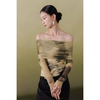 Murmurmi Designer Brand Printing Word воротниц T -Forem Summer Long -Long -Ssleaved Sunscreen Top