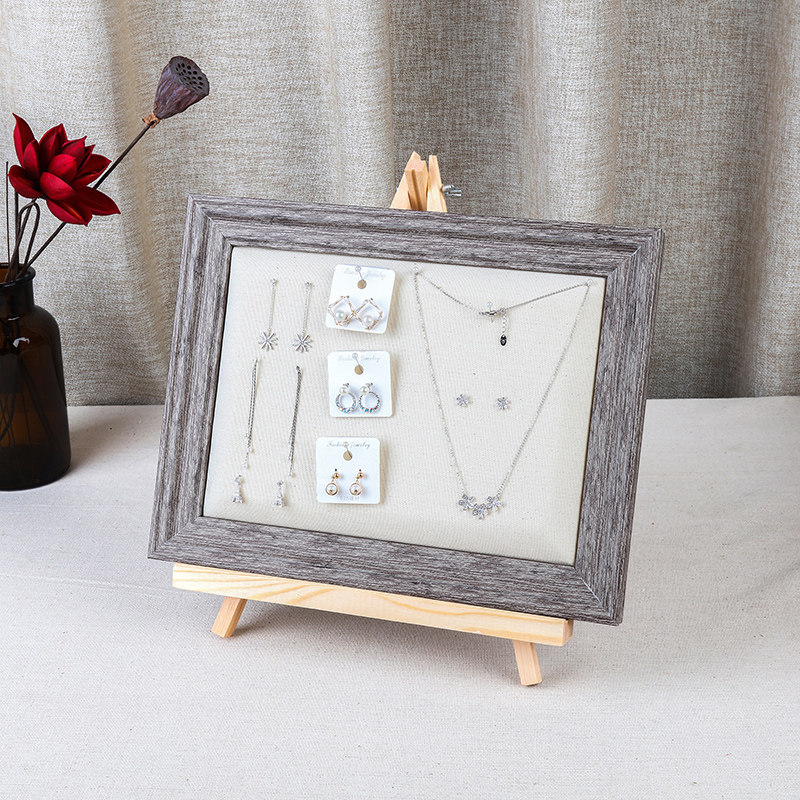 Earring Shelf Flannel Photo Frame Wall Hanging Earrings Storage Board Earrings Bracelet Jewelry Display Rack Necklace Jewelry Props