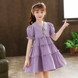 Летнее платье, юбка, летняя одежда, детский летний наряд маленькой принцессы, коллекция 2021, в западном стиле, детская одежда, цветочный принт