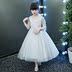 Váy trẻ em mới công chúa váy dài catwalk trang phục cô gái váy cưới trắng váy fluffy váy mùa hè quần áo em bé Váy trẻ em