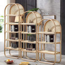 Nordic vines genuine rattan woven floor with multilayer shelving storage shelf display shelf Show shelves Brief modern shelf