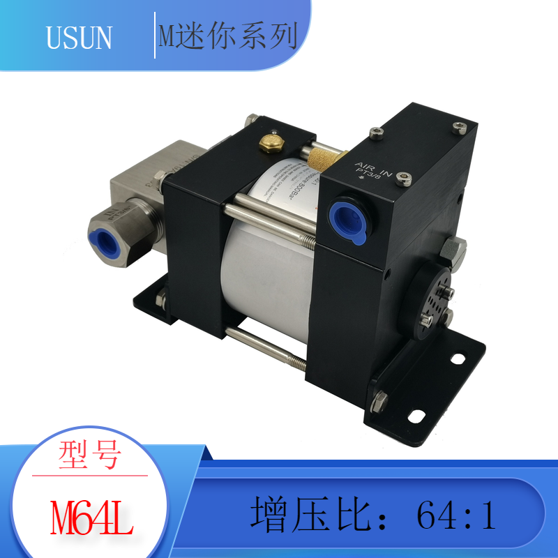 Maximum 50MPA M64L high pressure pneumatic hydraulic test pump micro gas drive water oil booster gas liquid test pressure