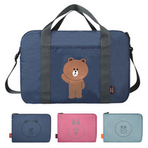 South Korea LINE MONOPOLY CUTE bear folding portable shoulder bag large luggage bag travel portable backpack