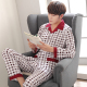 Mens đồ ngủ dài tay áo bông cotton cardigan bộ pajama mỏng bông trung niên bông trẻ nhà quần áo.