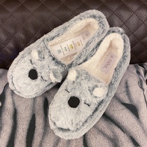 European single coral velvet soft and comfortable loafers home slippers home shoes little penguin