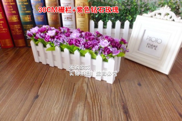 Hàng rào gỗ nóng hoa nhân tạo đặt đồ nội thất phòng khách trang trí phòng khách nhựa giả hoa chậu hoa trang trí chậu - Trang trí nội thất dcor phòng ngủ nhỏ không giường