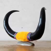 Tibetan yak horn ornaments Town house sheep horn ornaments Living room office desktop lucky horn decoration creative crafts