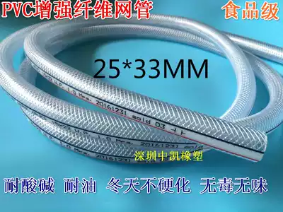 Thickened food grade plastic pipe high pressure mesh pipe plastic reinforced fiber pipe Japanese pipe PVC hose 25 * 33MM