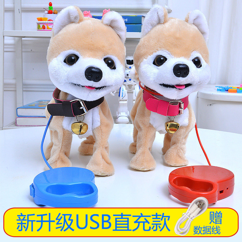 Children Electric Toys Dog children plush Toys Rope Little Dogs will sing Go Music Electronic Pet Dog Junsuke