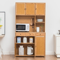 Kitchen rack Tea microwave oven cabinet locker with Door Sideboard balcony storage cabinet Nanzhu solid wood cupboard
