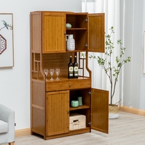 Sideboard modern minimalist small cupboard assembly solid wood bamboo tea cabinet vegetable cabinet cabinet microwave cabinet storage cabinet