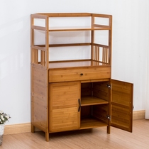 All bamboo cupboard locker office tea cabinet kitchen microwave rack sideboard solid wood bamboo cabinet