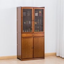 Multifunctional household cupboard multi-layer solid wood bamboo simple large lockers small cabinet storage rack storage cabinet