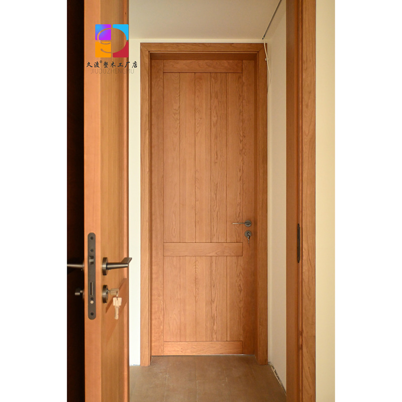 Cherry Wood Door, Solid Wood Bedroom Door, Interior Door, Flat Opening Door, Lacquered Villa Door, Guesthouse Hotel Door, Natural Wood Style