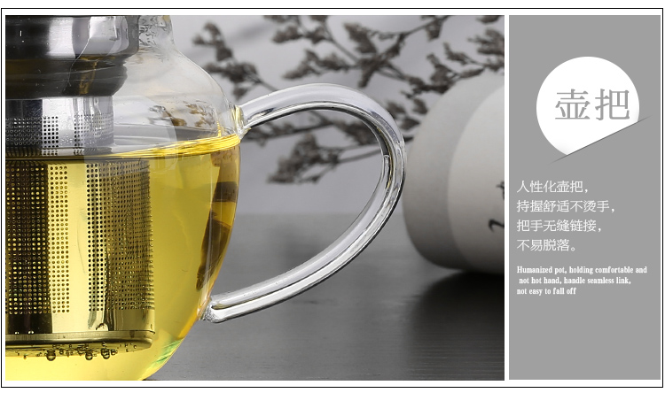 Trà đen với ấm trà thủy tinh chịu nhiệt lọc trà pha trà nhỏ ấm trà tách trà đặc biệt bộ ấm trà thủy tinh cao cấp
