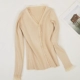 Mùa xuân 2019 mới áo len dài tay áo len nữ Áo ren mỏng chạm đáy áo gợi cảm áo cardigan nữ mỏng