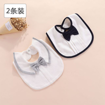 New ins gentleman bow tie male baby bib cotton foreign baby saliva towel U-shaped eating bib