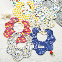 2 strips of fresh floral saliva towel spring and summer thin baby bib cotton newborn saliva pocket childrens rice pocket