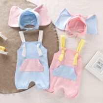 Baby One-piece Suit Summer Dress New Cartoon Elephant Ears Hat Braces Harater Woman Baby Clothes Shorts Climbing Clothes