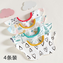 Baby waterproof bib combed cotton petal bib soft cotton newborn baby saliva towel 360 saliva scarf