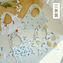 Baby waterproof round mouth Han version baby saliva towel newborn anti-spitting milk small surrounding pocket pure cotton meal for 0-12 months