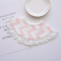 2 Little Princess Lace Bib Female Cotton Slippery Wipes Children 360 Rotating Bib Bucket