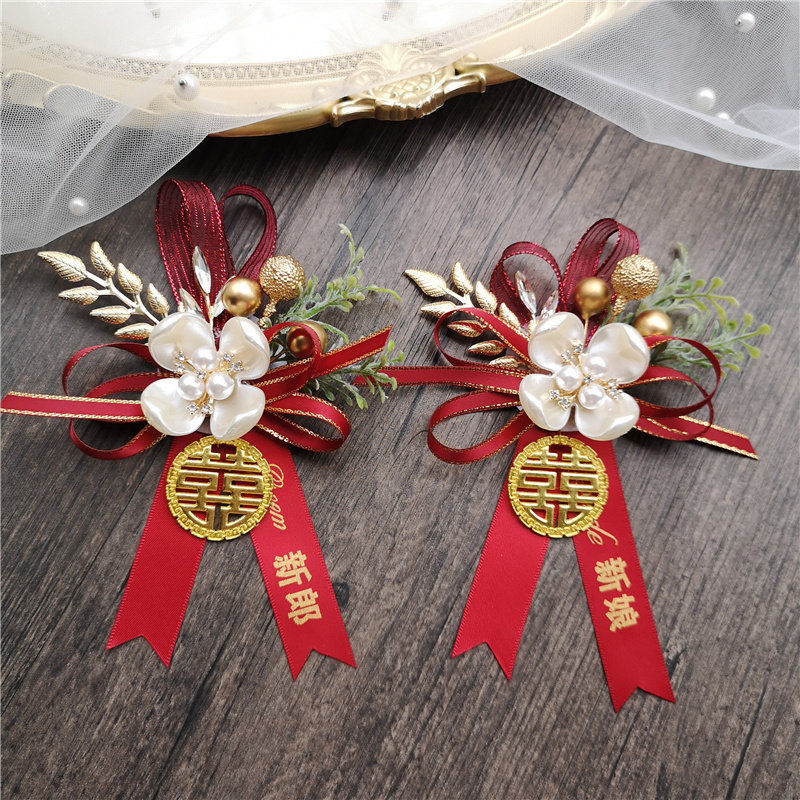 Chinese-style wedding chest flower family set of a full set of sensuo wedding groom bridal father mother lapis bridegroom bridesmaid