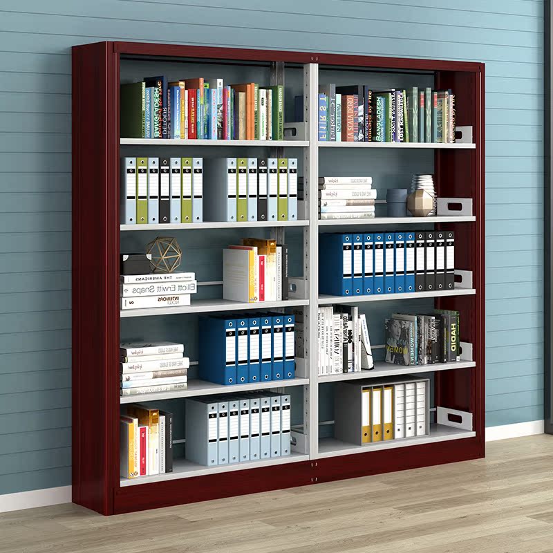 Steel bookshelf school library reading room bookstore home book shelf file rack information bookcase iron rack