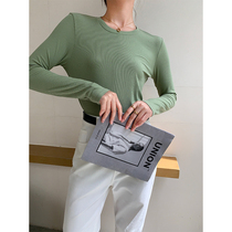 Pumen XUS early Autumn New temperament round neck knitted women popular multi-color interior base shirt stacked fashion