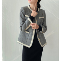 Pumen XUS simple thread sense wool small fragrant style short coat fashion women autumn and winter temperament top