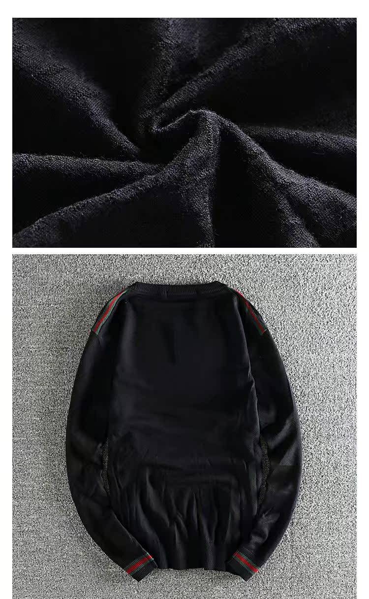 Áo len cashmere nam mùa xuân và mùa thu dài tay trẻ trung cổ tròn đan áo len đáy mùa thu áo len cổ tròn 5801 áo nỉ nam