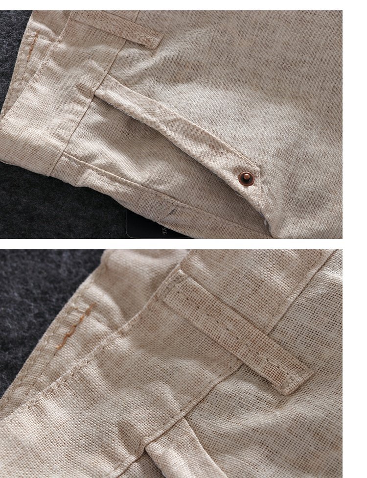 Quần short vải lanh Ba màu tùy chọn Mùa hè quần short nam giản dị Slim Straight phiên bản Hàn Quốc của quần 245-3 quần short jean nam