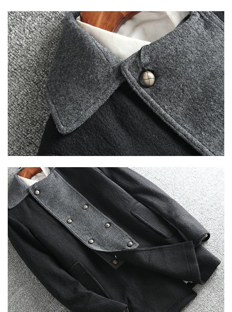 Thích! Áo gió mùa thu áo khoác đôi dài bằng len nam 9342 6110 cardigan nam