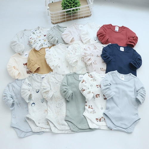 Хлопковый лонгслив, детская пижама для раннего возраста, боди для новорожденных, осенний