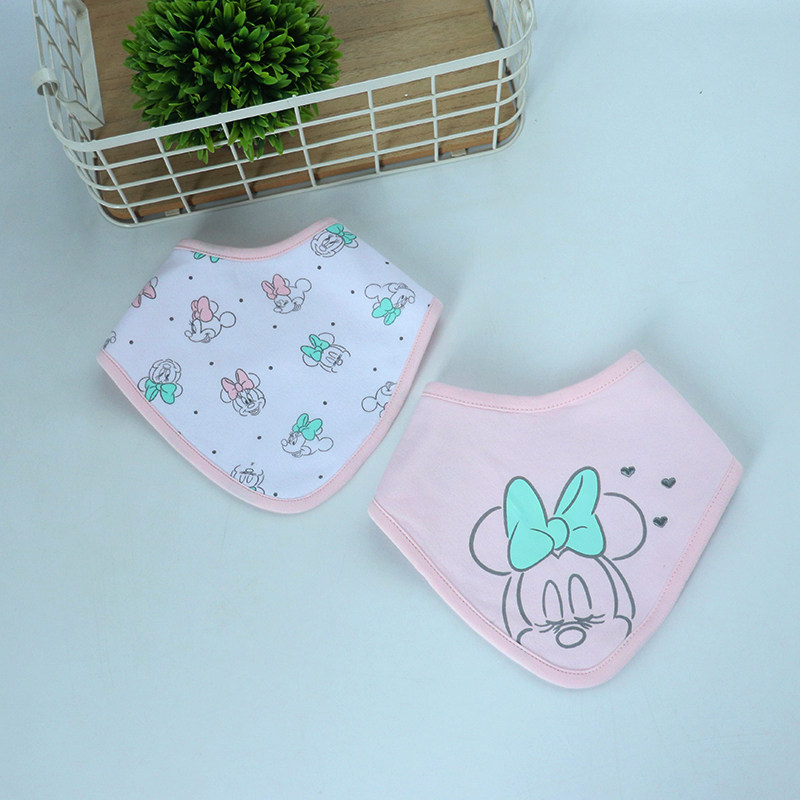 Pure Cotton Baby Triangle Towel Newborn Baby Saliva Towel Female Baby Girl Princess's purse Pink Triangle Towel