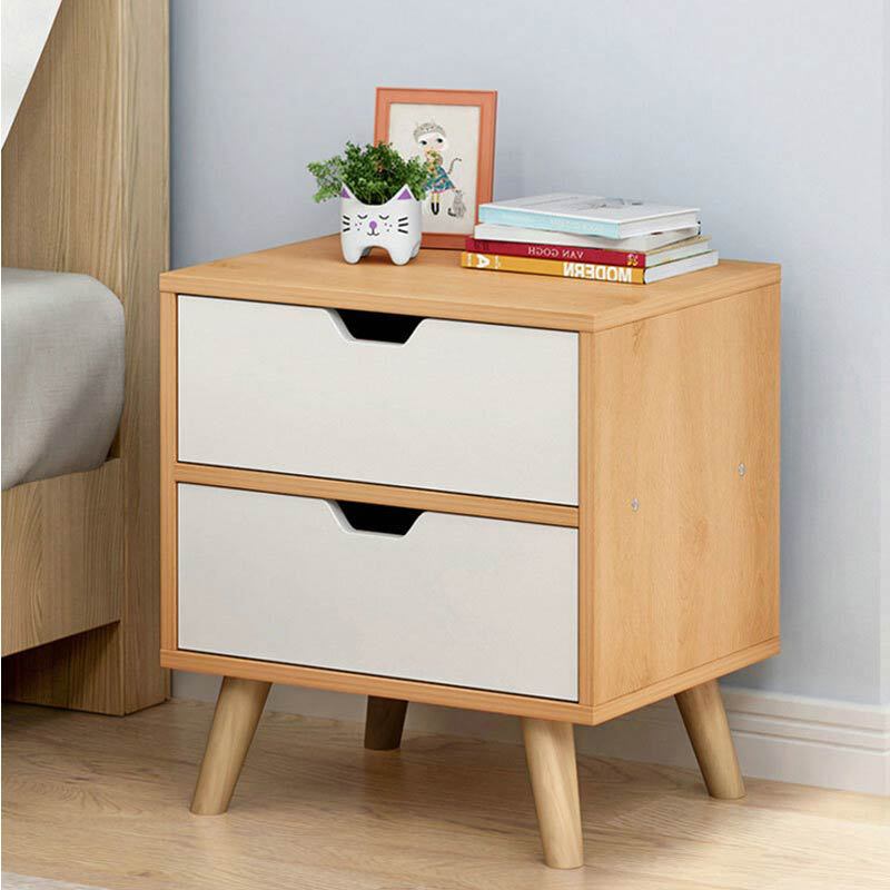 Halloton bedroom bed side cabinet Storage cabinet Side storage cabinet Bucket cabinet Small room Nordic style bed head cabinet Solid wood legs