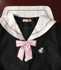 Школьная форма 原创设计软萌兔子幼稚园幼女黑灰双色姐妹服搭配日本校服