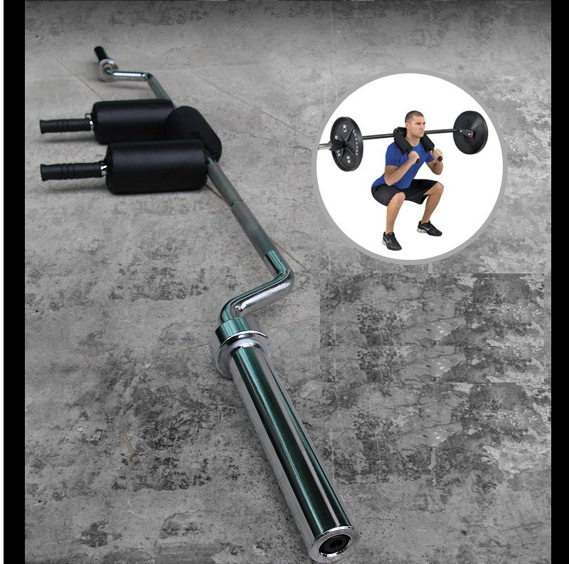 Carbon Steel Safety Squat Pole (2.2m Weight 300kg with Handles and 3 Shoulder Pads)