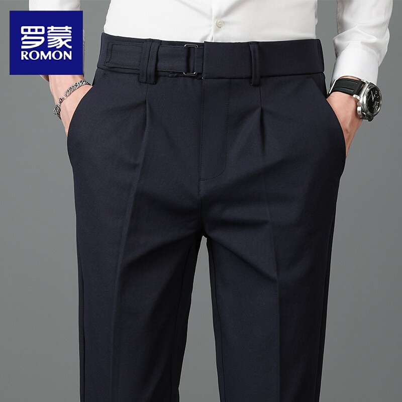 Romon Italian-Style Naples Dress Pants for Men, Black, High-End Drape, 2026 New Slim-Fit Straight-Leg Formal Trousers for Men Romon Italian-Style Naples Dress Pants for Men, Black, High-End Drape, 2026 New Slim-Fit Straight-Leg Formal Trousers for Men